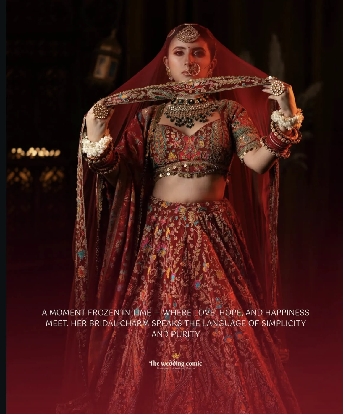 The Wedding Comic red bridal portrait
